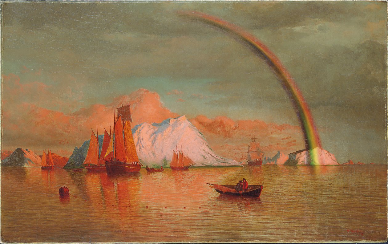 Arktischer Sonnenuntergang mit Regenbogen, 1877 von William Bradford