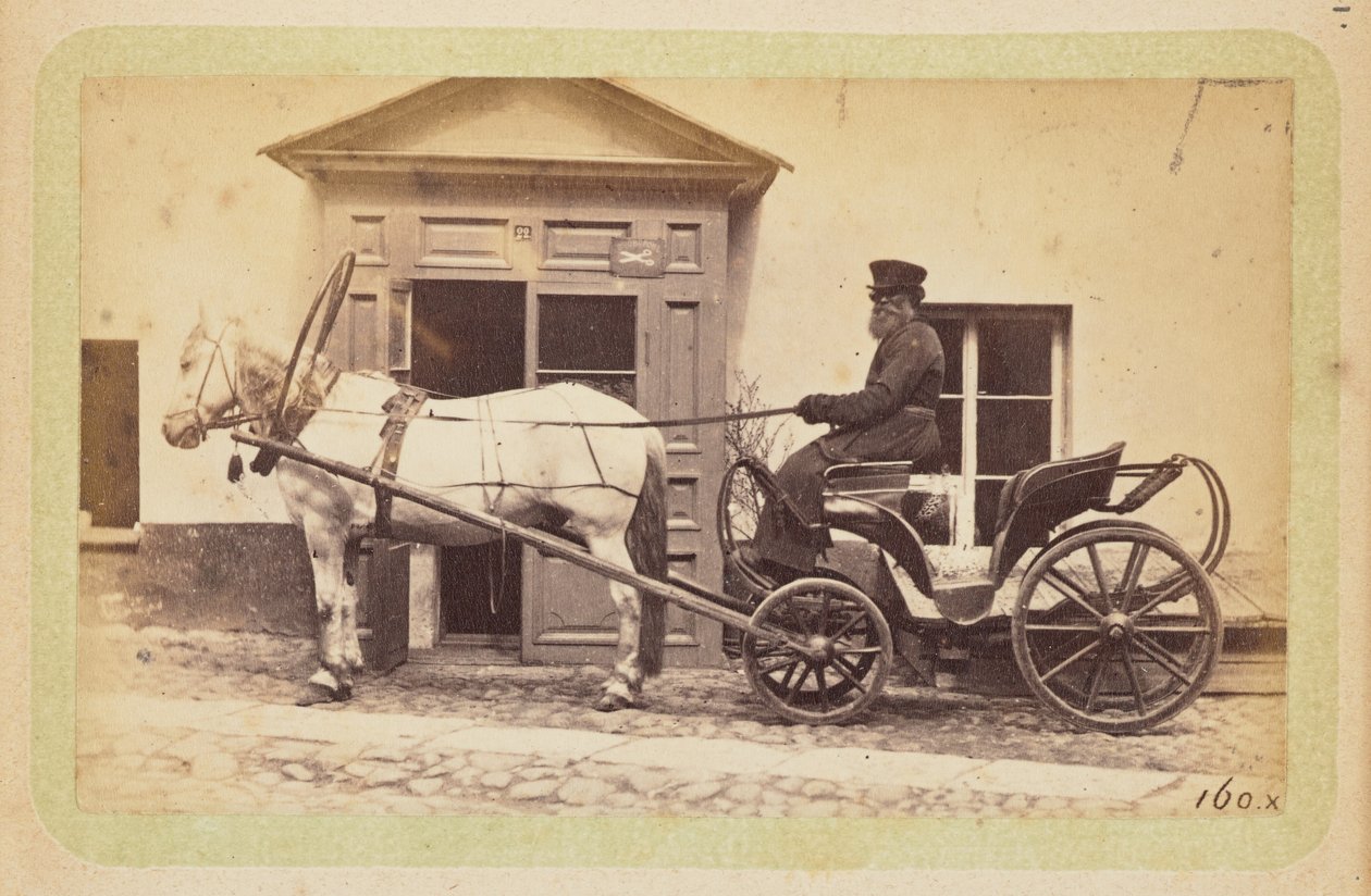 Mann fährt Pferdekutsche von William Carrick
