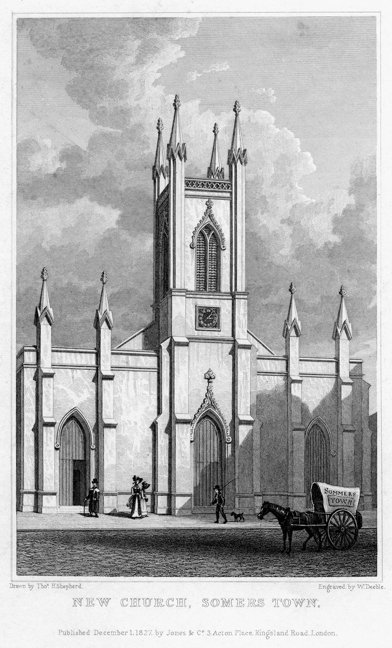 Neue Kirche, Somers Town, Camden, London, 1827 von William Deeble