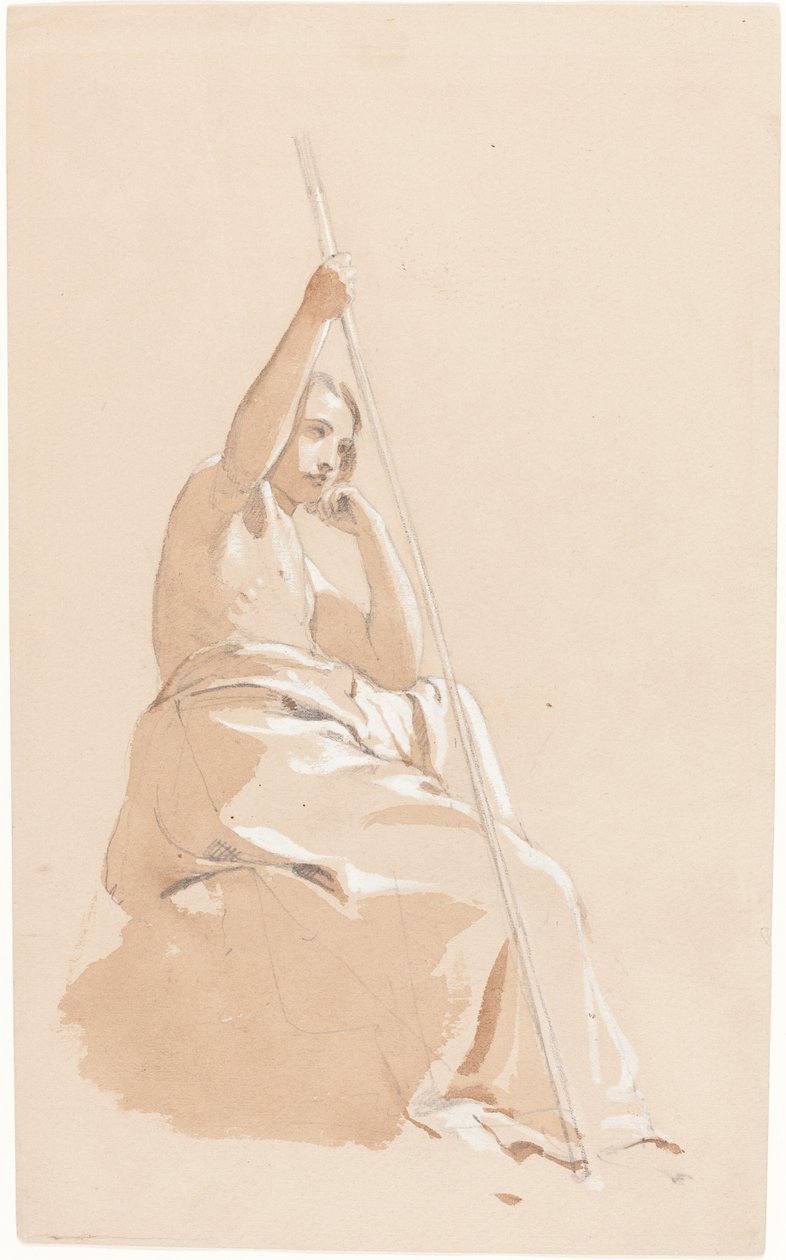 Sitzender Jüngling mit einem Stab von William Etty