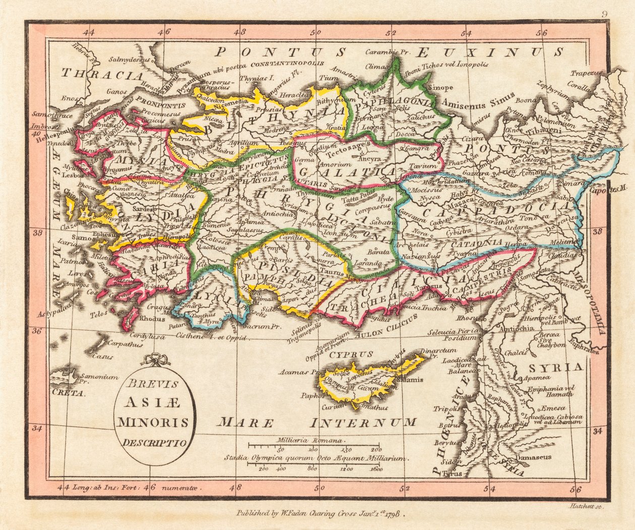 Antikes Kleinasien. Karte. von William Faden