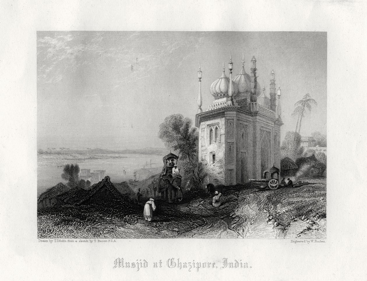 Moschee in Chazipore, Indien, 19. Jahrhundert von William Finden