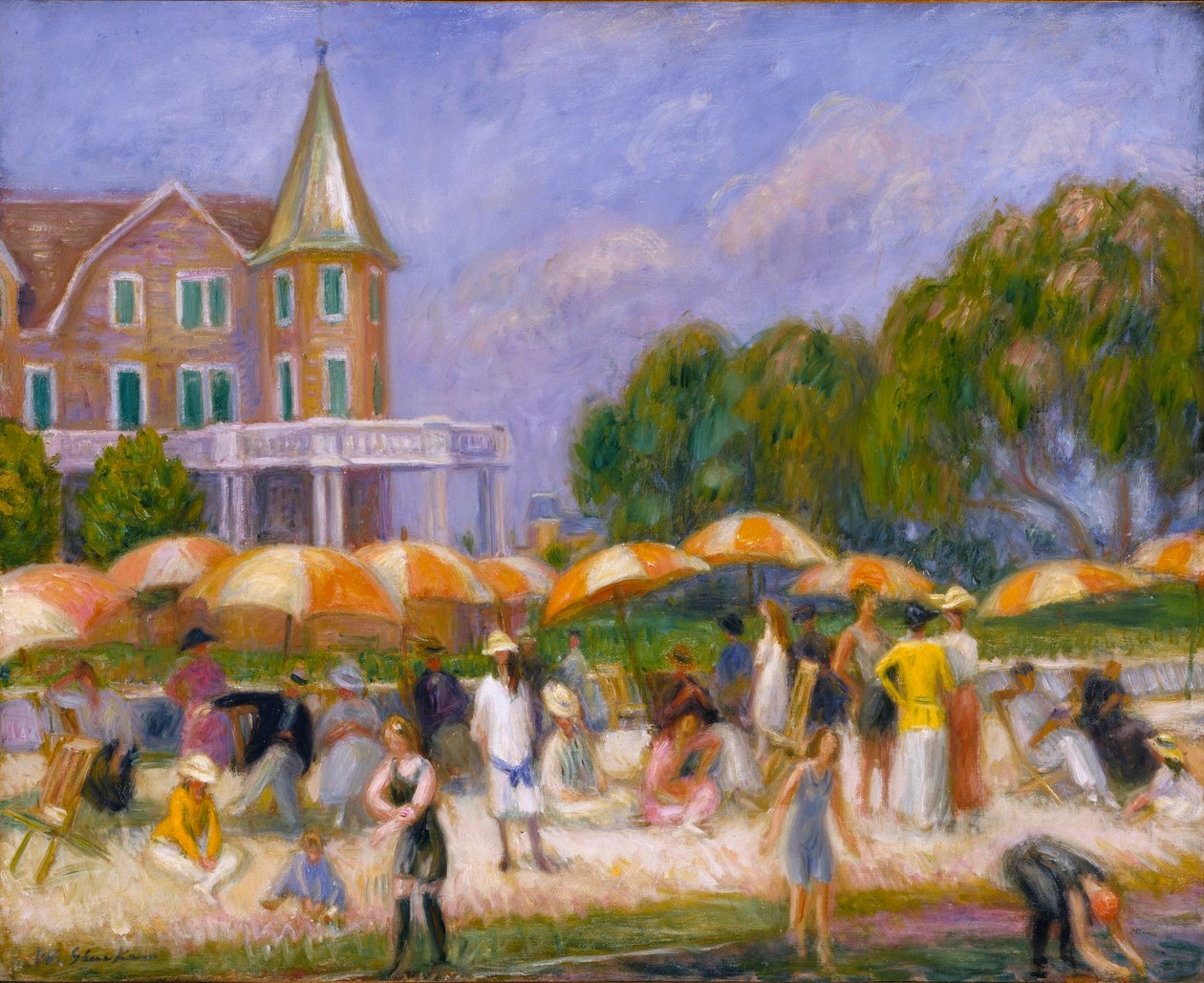 Strandschirme bei Blue Point von William Glackens
