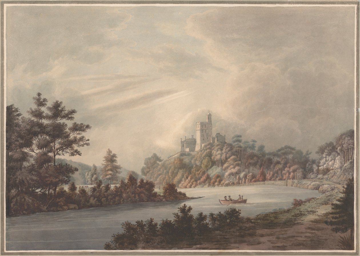 Landschaft, Burg an einem Fluss von William Green