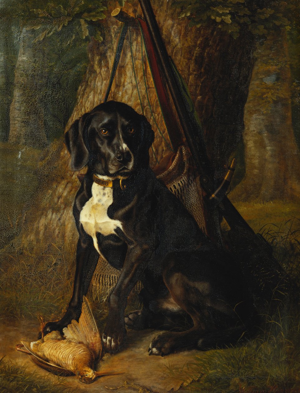 Ein Jagdhund mit einer Waldschnepfe, 1842 von William Hammer