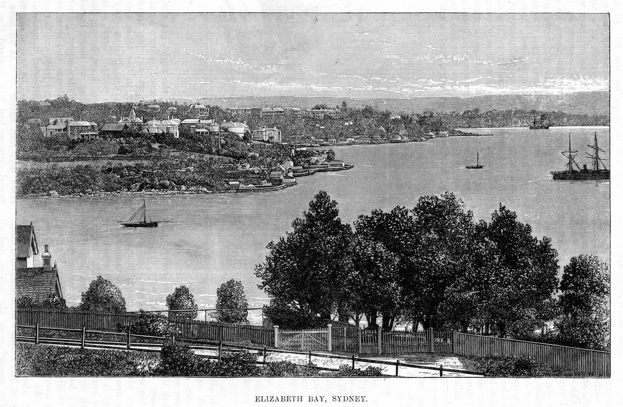Elizabeth Bay, Sydney, 19. Jahrhundert von William Hatherell