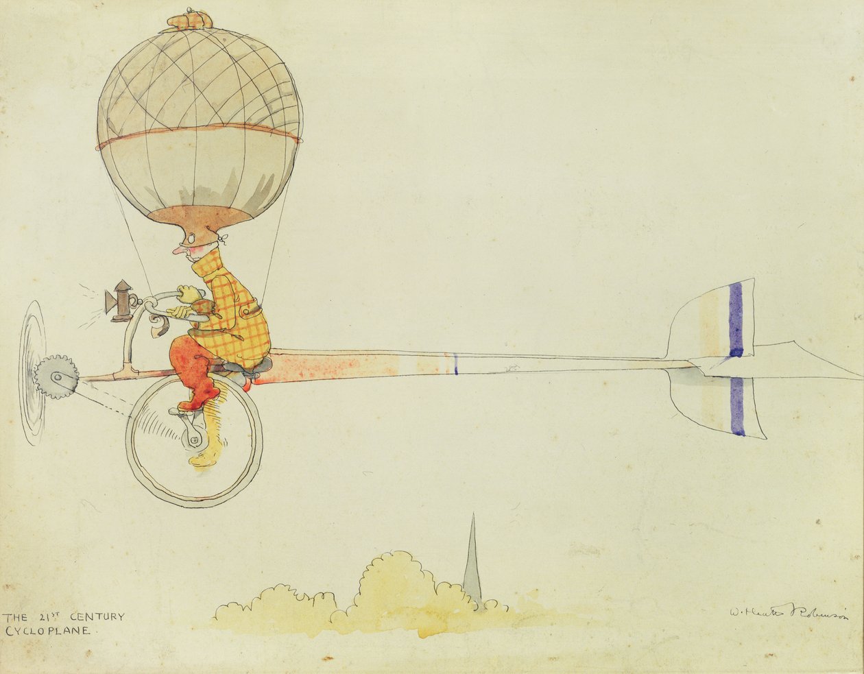 Das 21. Jahrhundert Cycloplane von William Heath Robinson