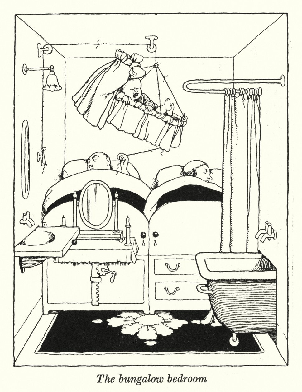 Das Bungalow-Schlafzimmer von William Heath Robinson