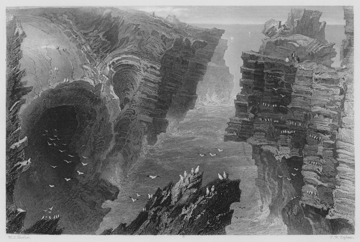 Puffing Hole, nahe Kilkee (Stich) von William Henry (after) Bartlett