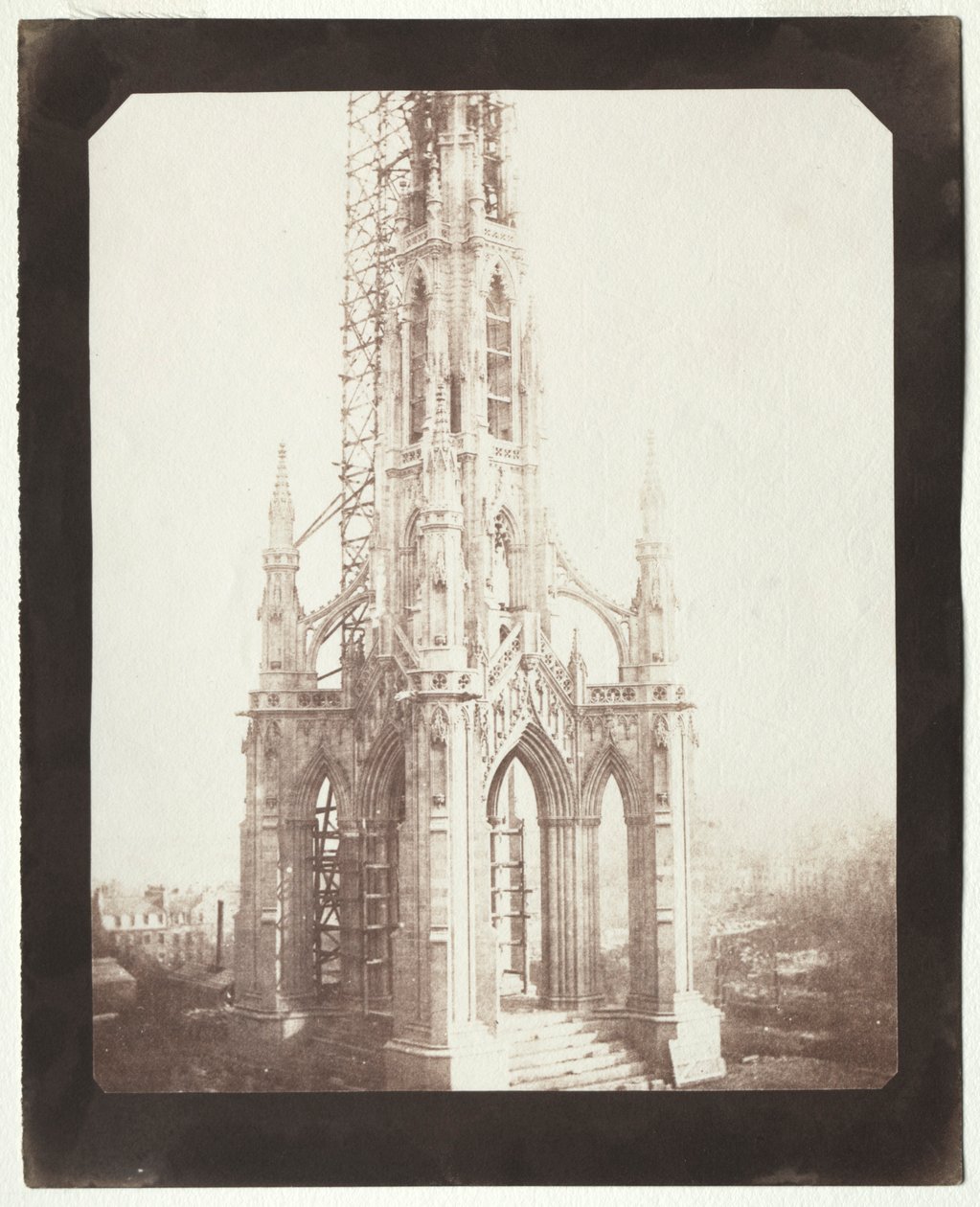 Scott-Denkmal im Bau, 1844 von William Henry Fox Talbot