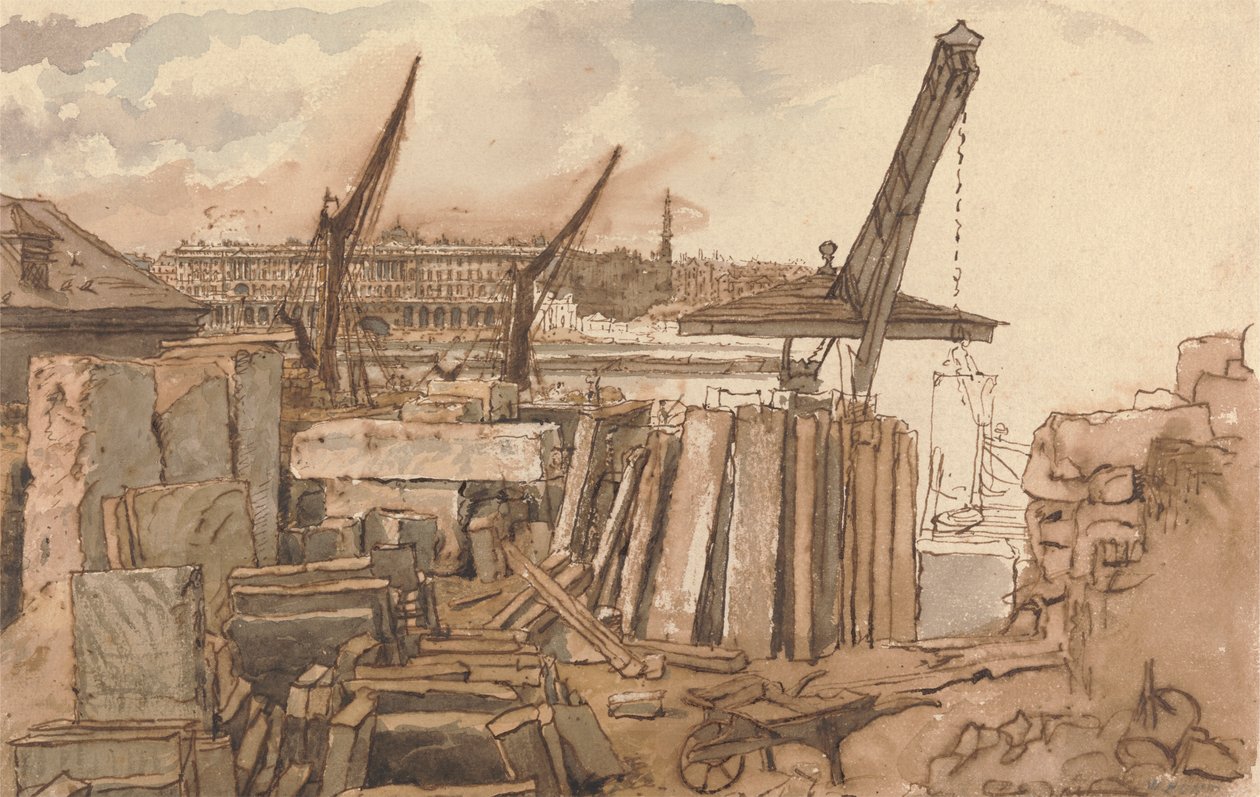 Der Bau der Waterloo-Brücke von William Henry Hunt