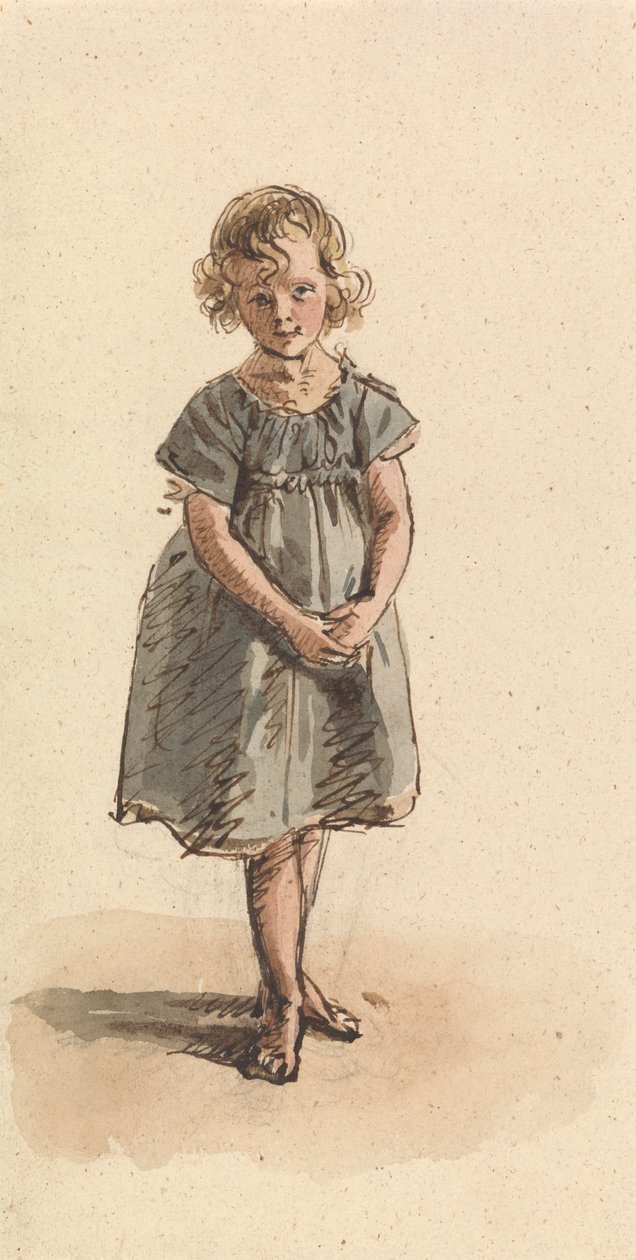 Junges Mädchen steht barfuß von William Henry Hunt