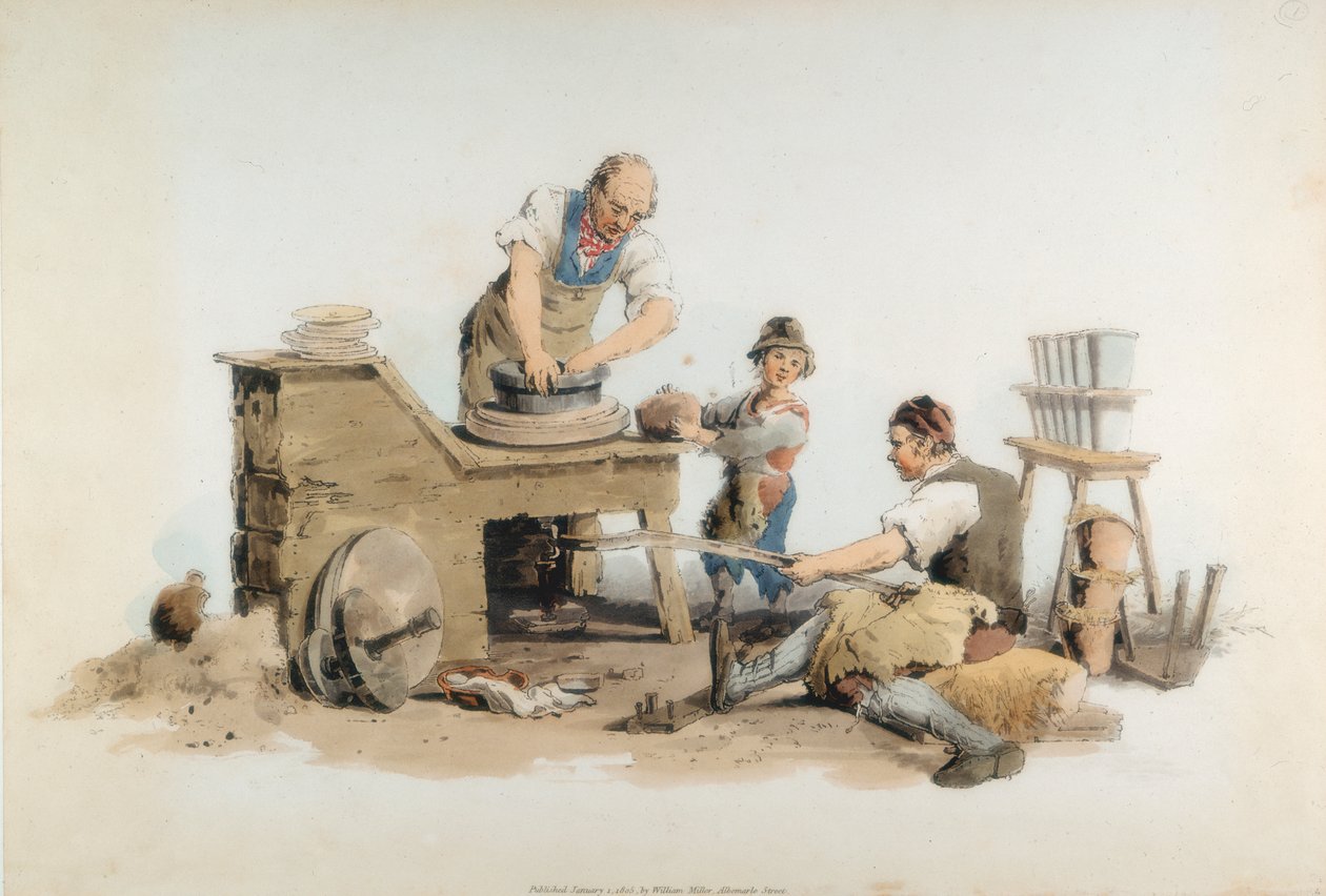 Blumentöpfe machen, 1808 von William Henry Pyne