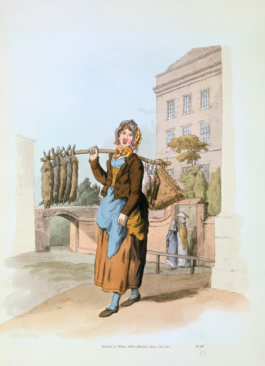Kaninchenverkäufer, 1808 von William Henry Pyne