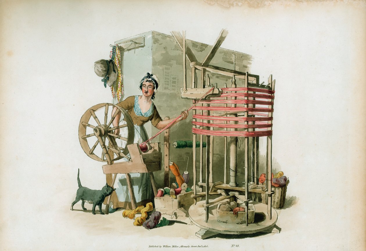 Der Worsted Winder, 1805 von William Henry Pyne