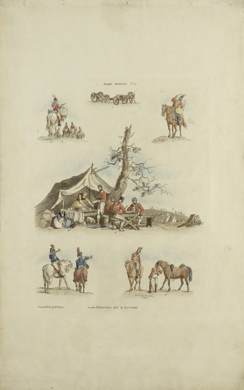 Lagerszenen, 1803 von William Henry after Pyne