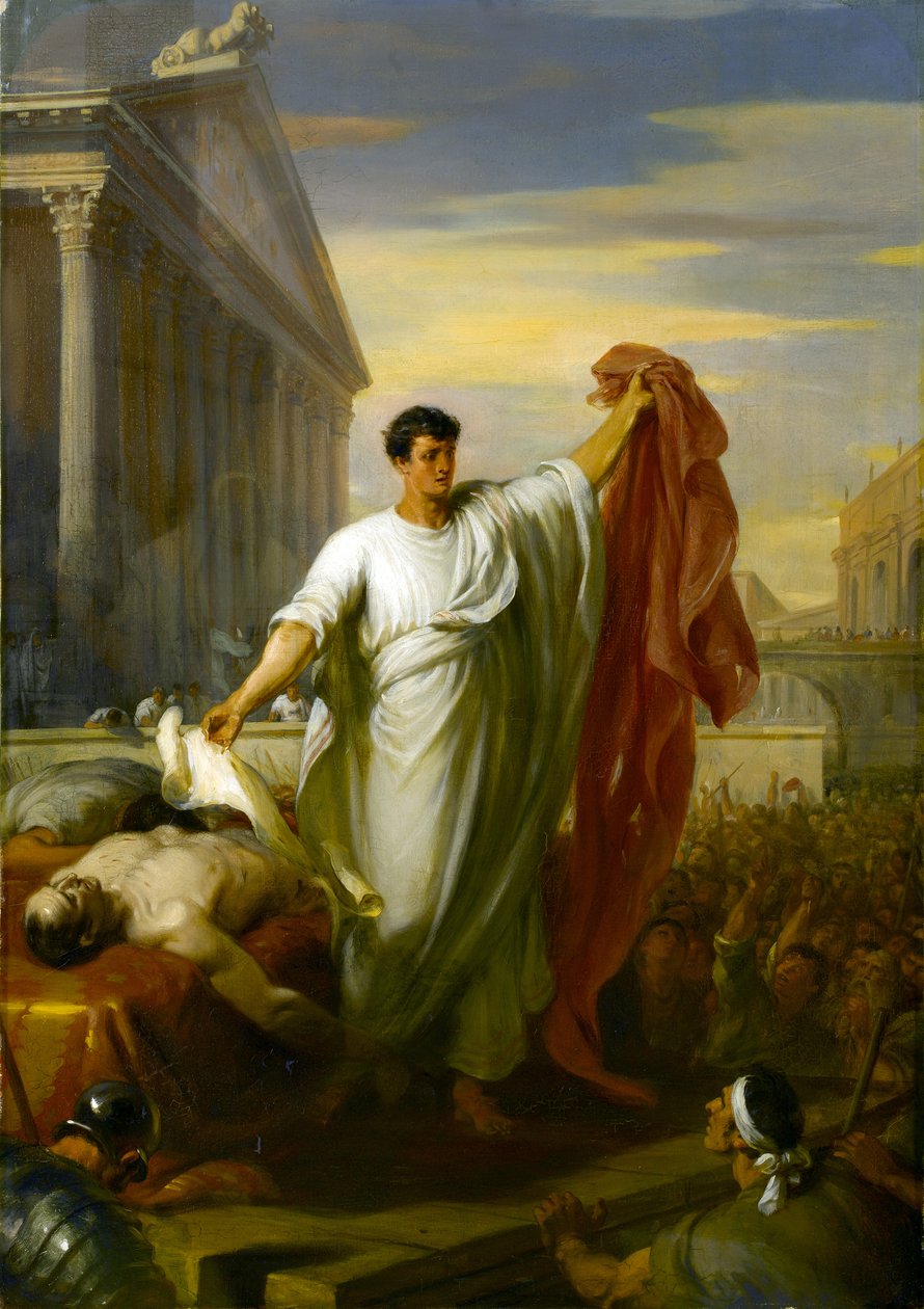 Marcus Antonius liest das Testament Caesars von William Hilton