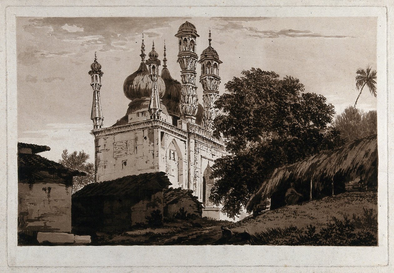 Eine Moschee in Gazipoor von William Hodges