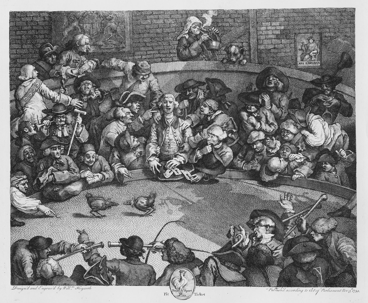 Pit Ticket, 5. November 1759 (Gravur) von William Hogarth