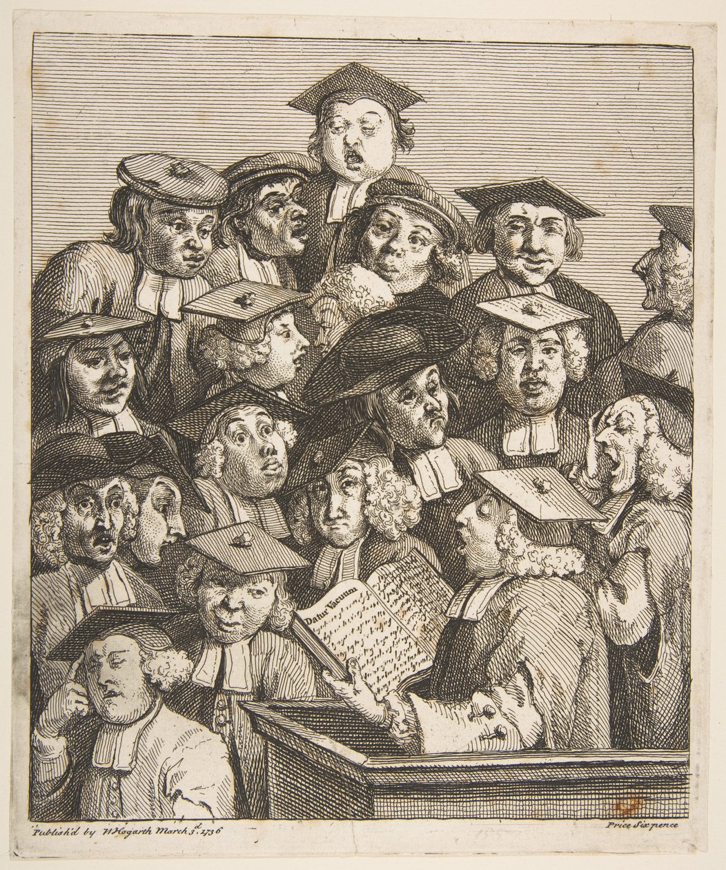 Gelehrte bei einer Vorlesung von William Hogarth