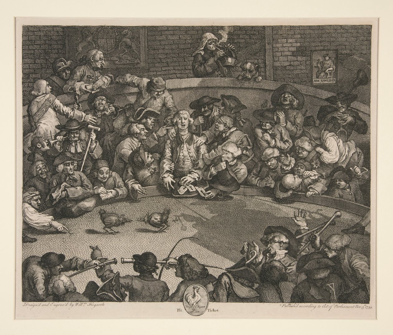 Der Hahnenkampf von William Hogarth