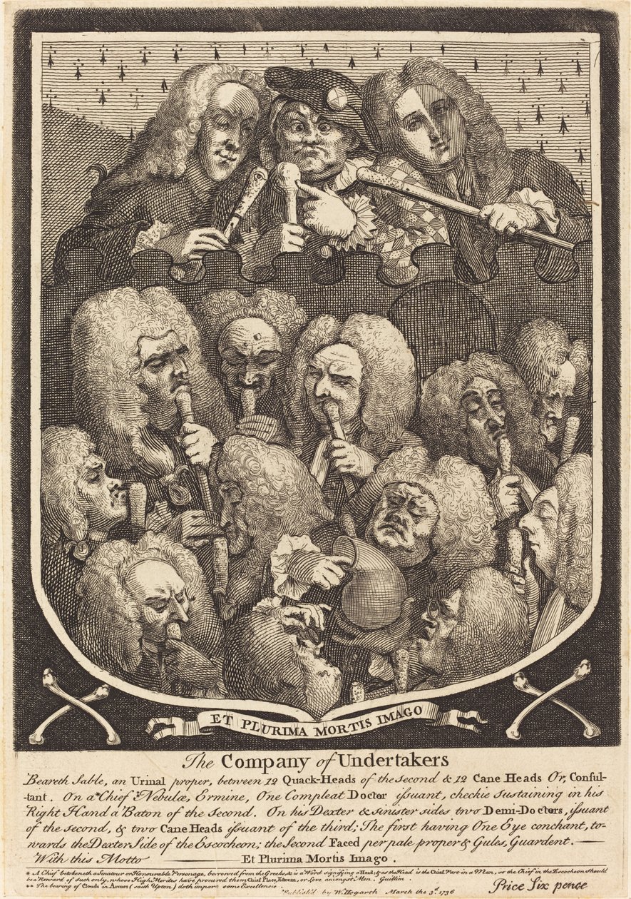 Die Gesellschaft der Bestatter von William Hogarth