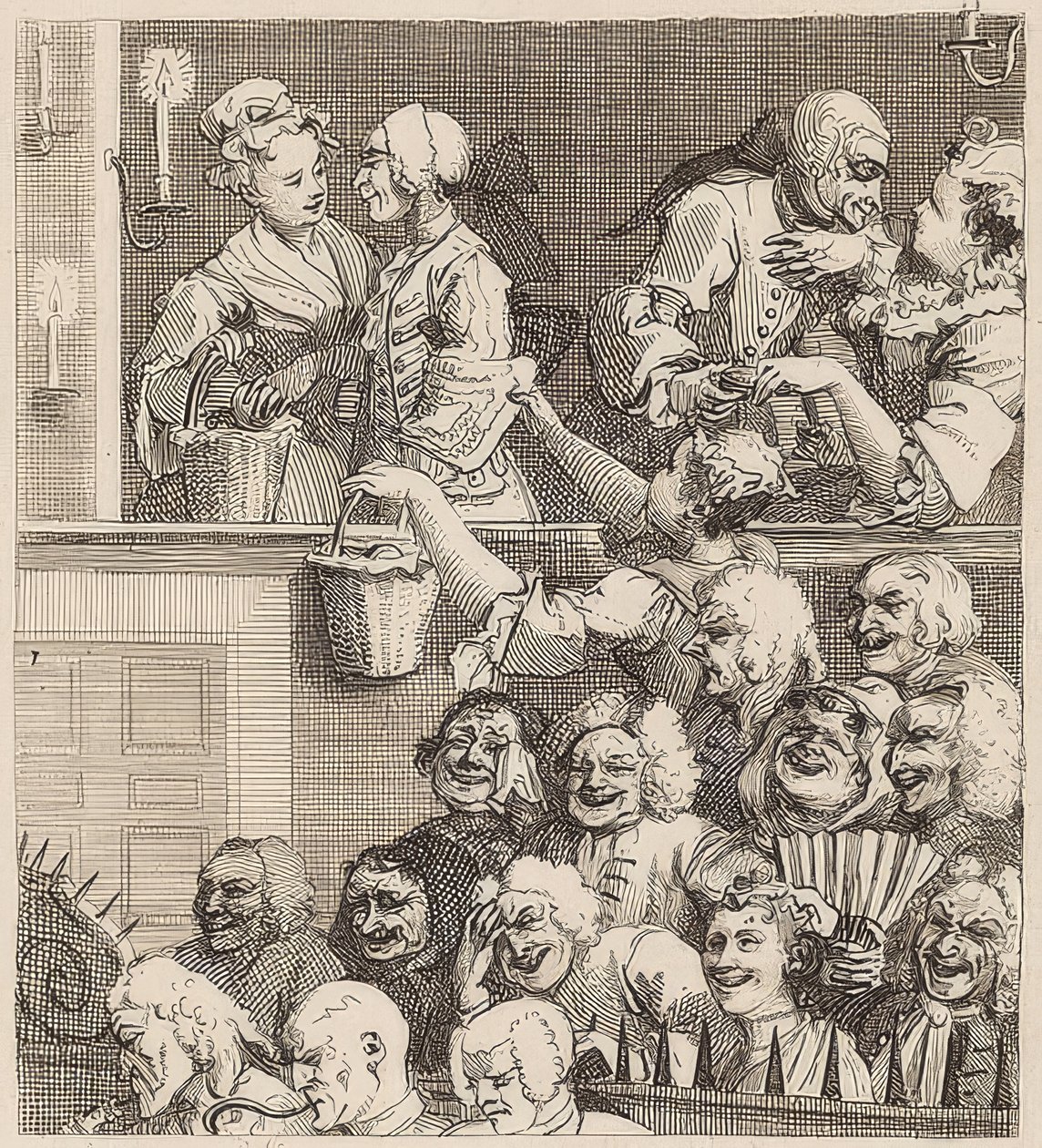 Das lachende Publikum von William Hogarth