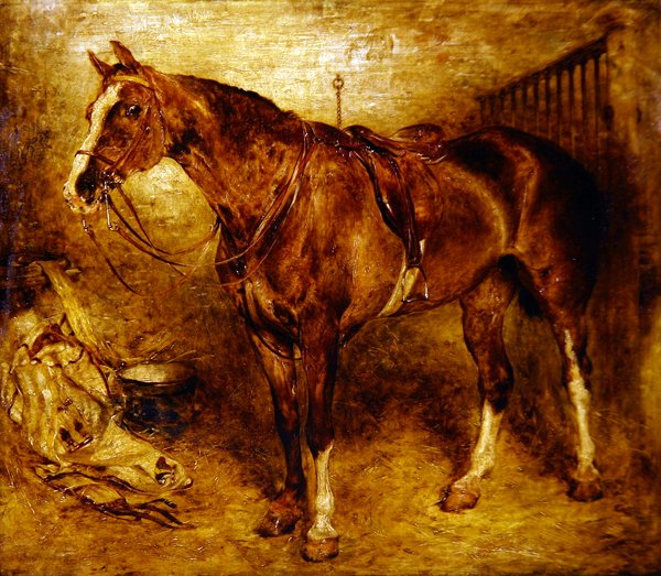 Ein Pferd im Stall von William Huggins