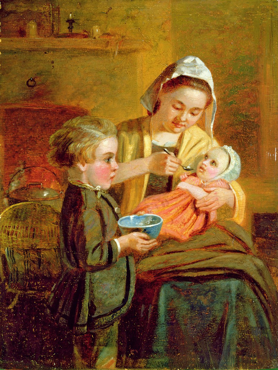 Das Baby füttern von William I Bromley