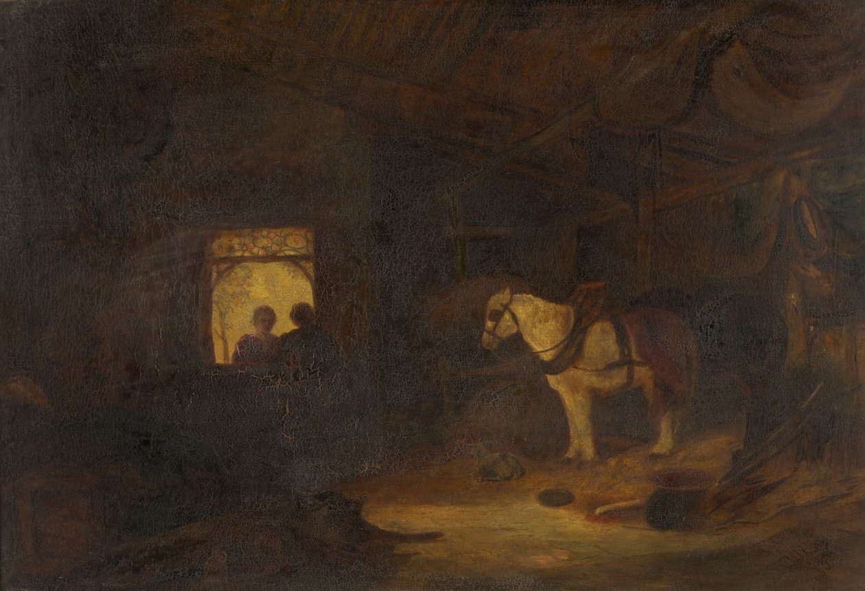 Stallinterieur von William James Muller