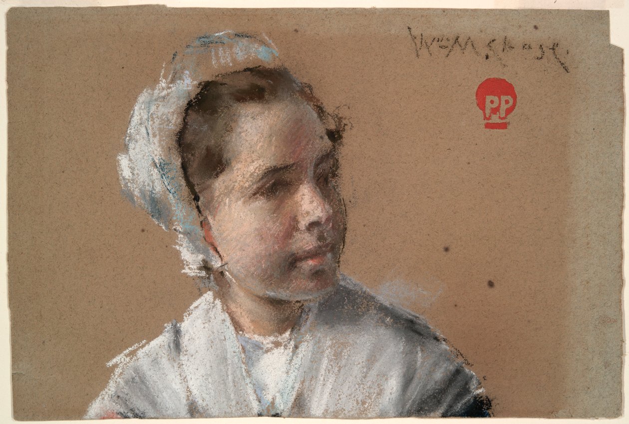 Kopf eines jungen Mädchens von William Merritt Chase