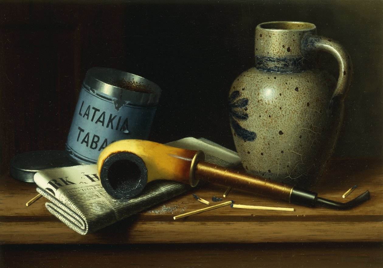 Stillleben mit Pfeife und Tabak von William Michael Harnett