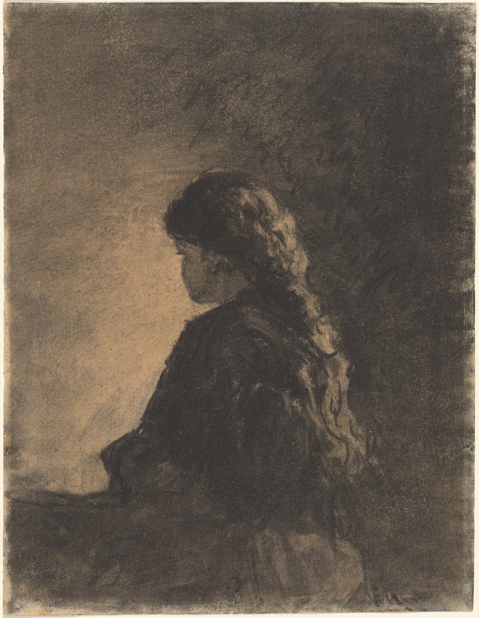 Sitzendes Mädchen von William Morris Hunt