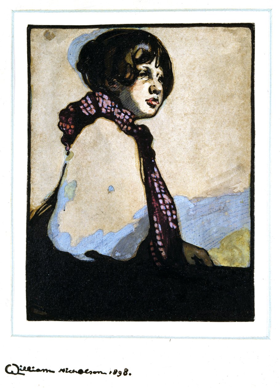 Ein Mädchen, Halbfigur von William Nicholson