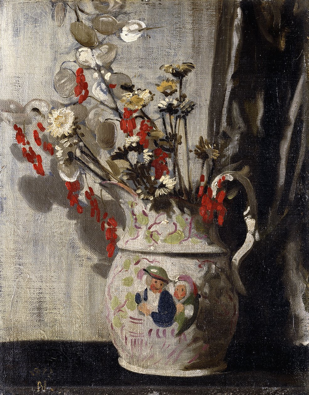 Eine Vase mit Silberblatt von William Nicholson