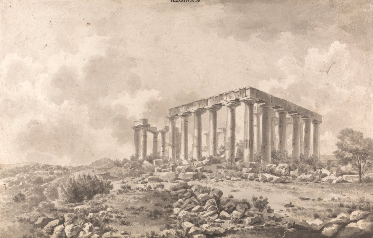 Tempel des Jupiter Panhellenios in Aegina von William Pars