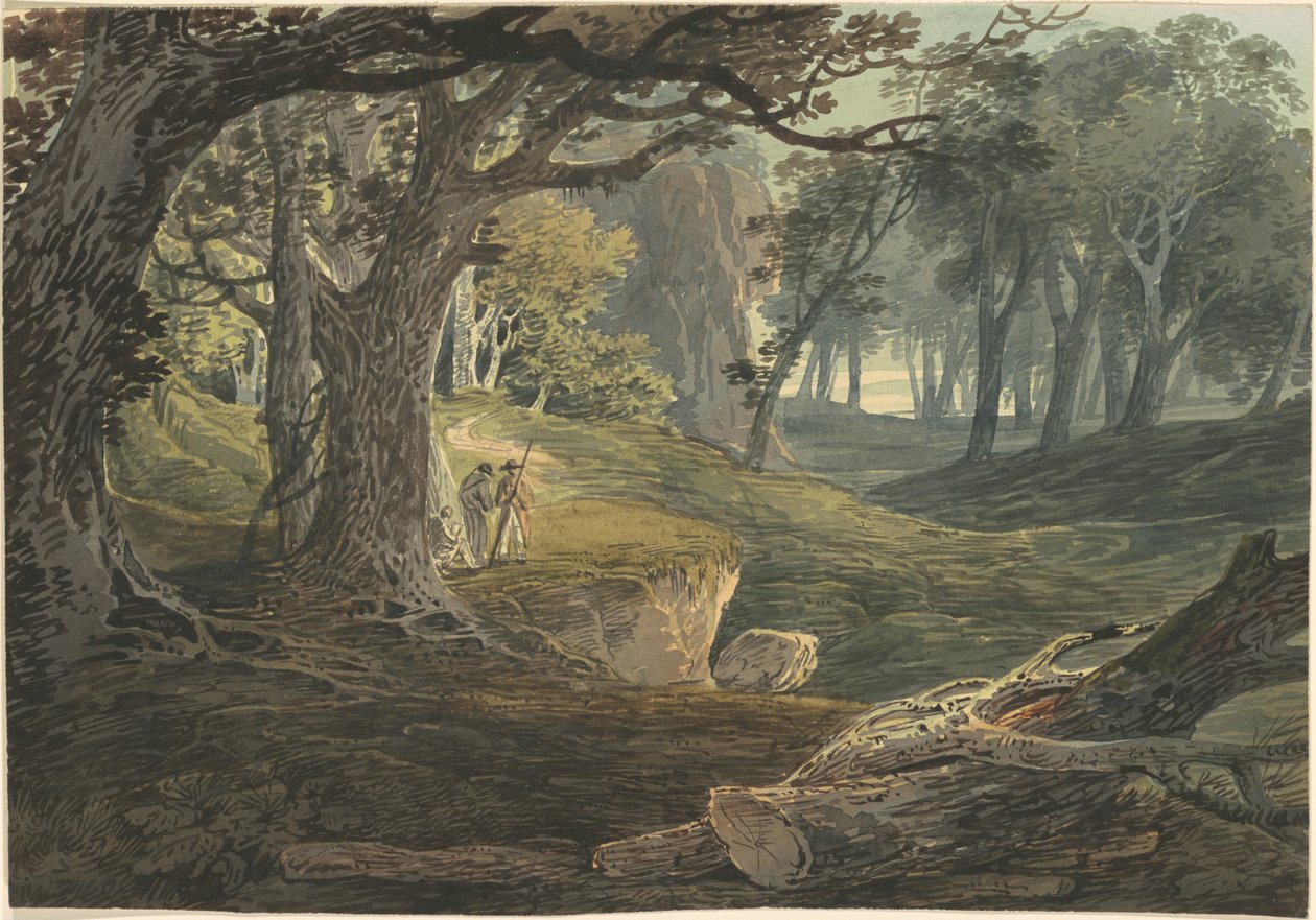 Reisende in einer Waldlichtung von William Payne