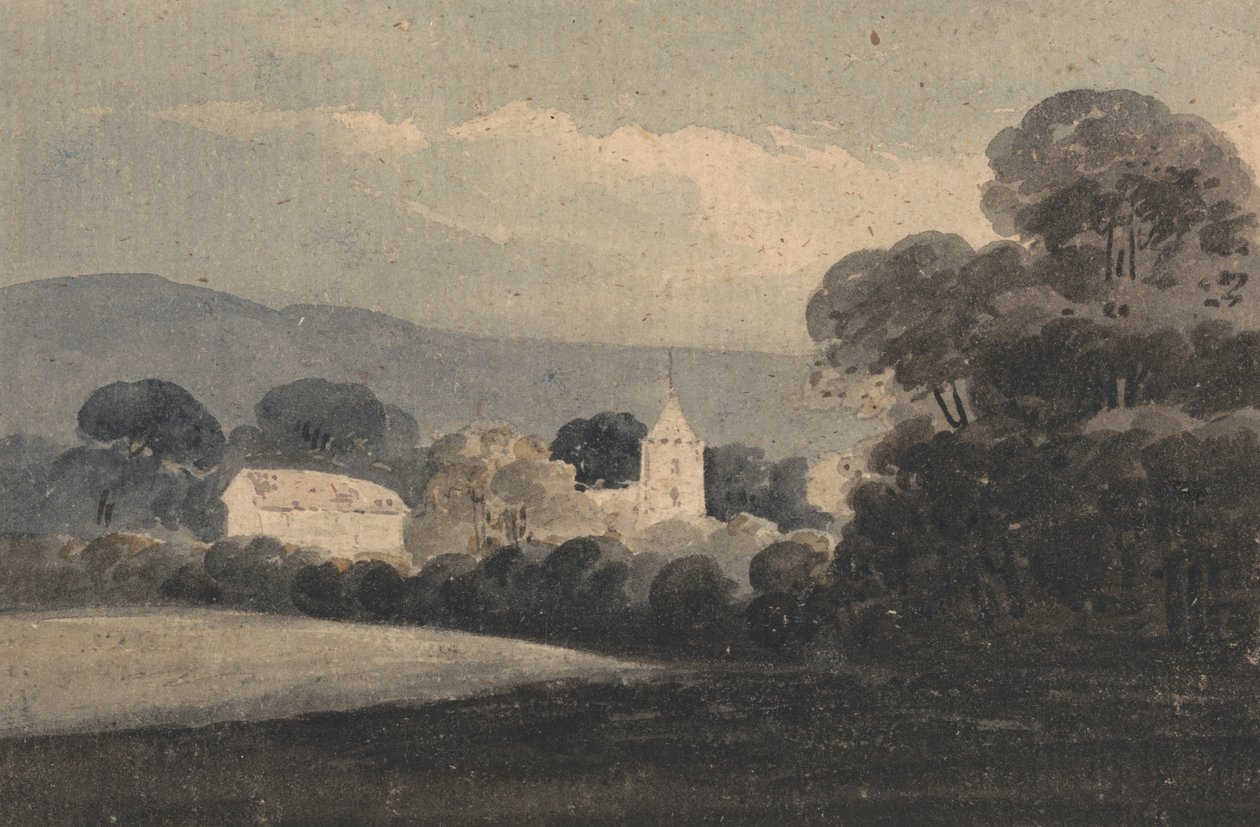 Landschaft mit einer Kirche zwischen Bäumen von William Pearson
