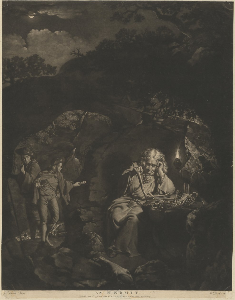 Ein Einsiedler von William Pether after Joseph Wright