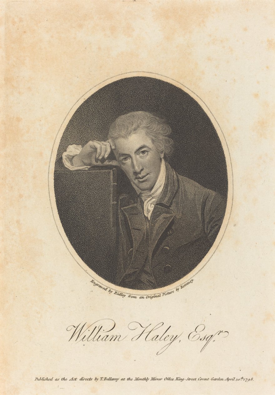 William Hayley, Esq. von William Ridley after George Romney