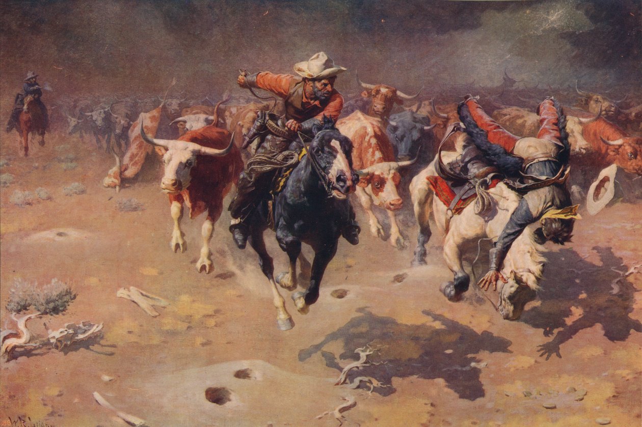 Die Stampede, um 1912 von William Robinson Leigh