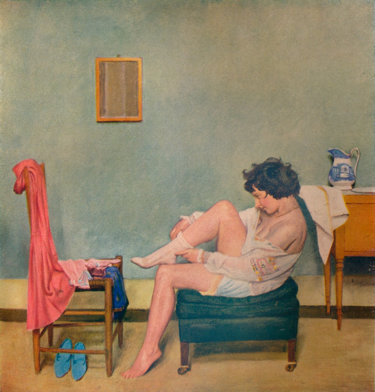 Mädchen beim Ankleiden, 20. Jahrhundert, 1933 von William Rothenstein