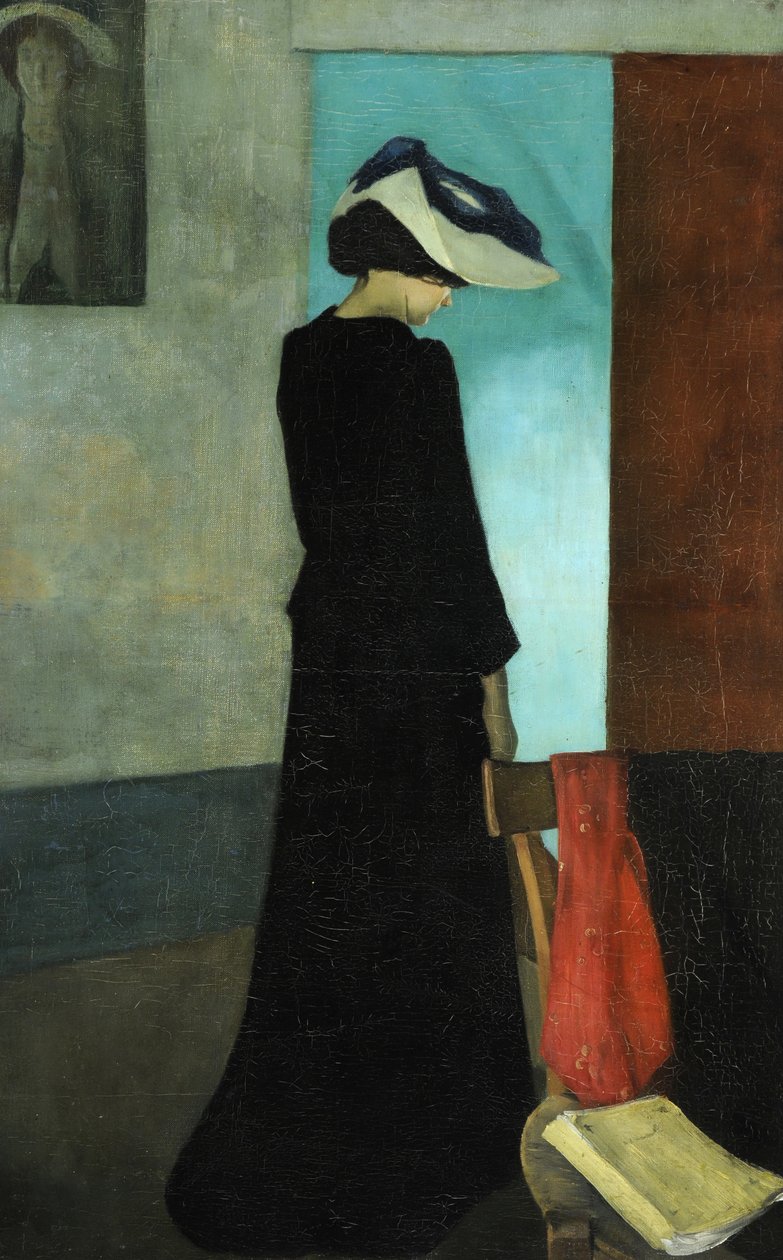 Innenraum (Dame mit Hut) von William Rothenstein