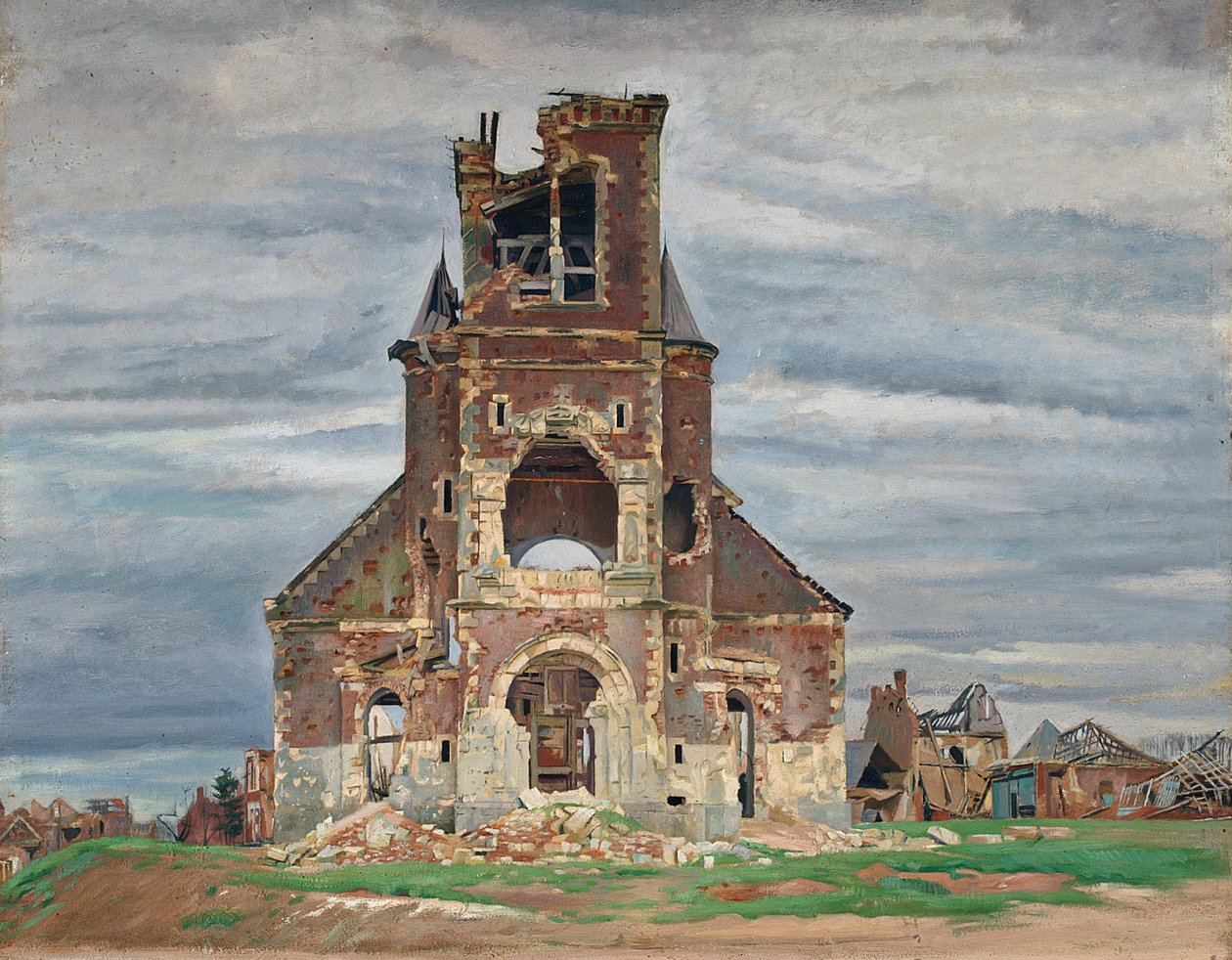 Die Kirche in Bourlon von William Rothenstein