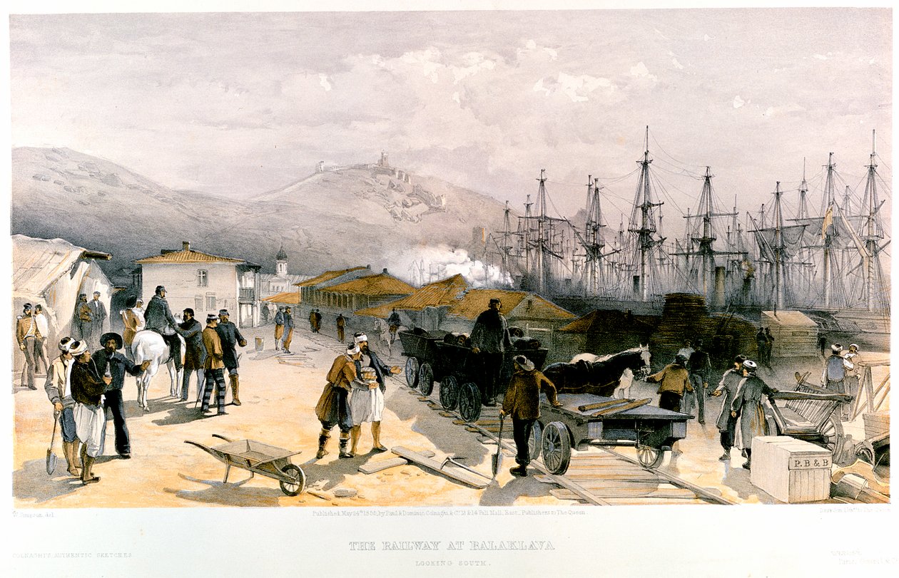 Die Eisenbahn bei Balaklawa, 1855-1856 von William Crimea Simpson