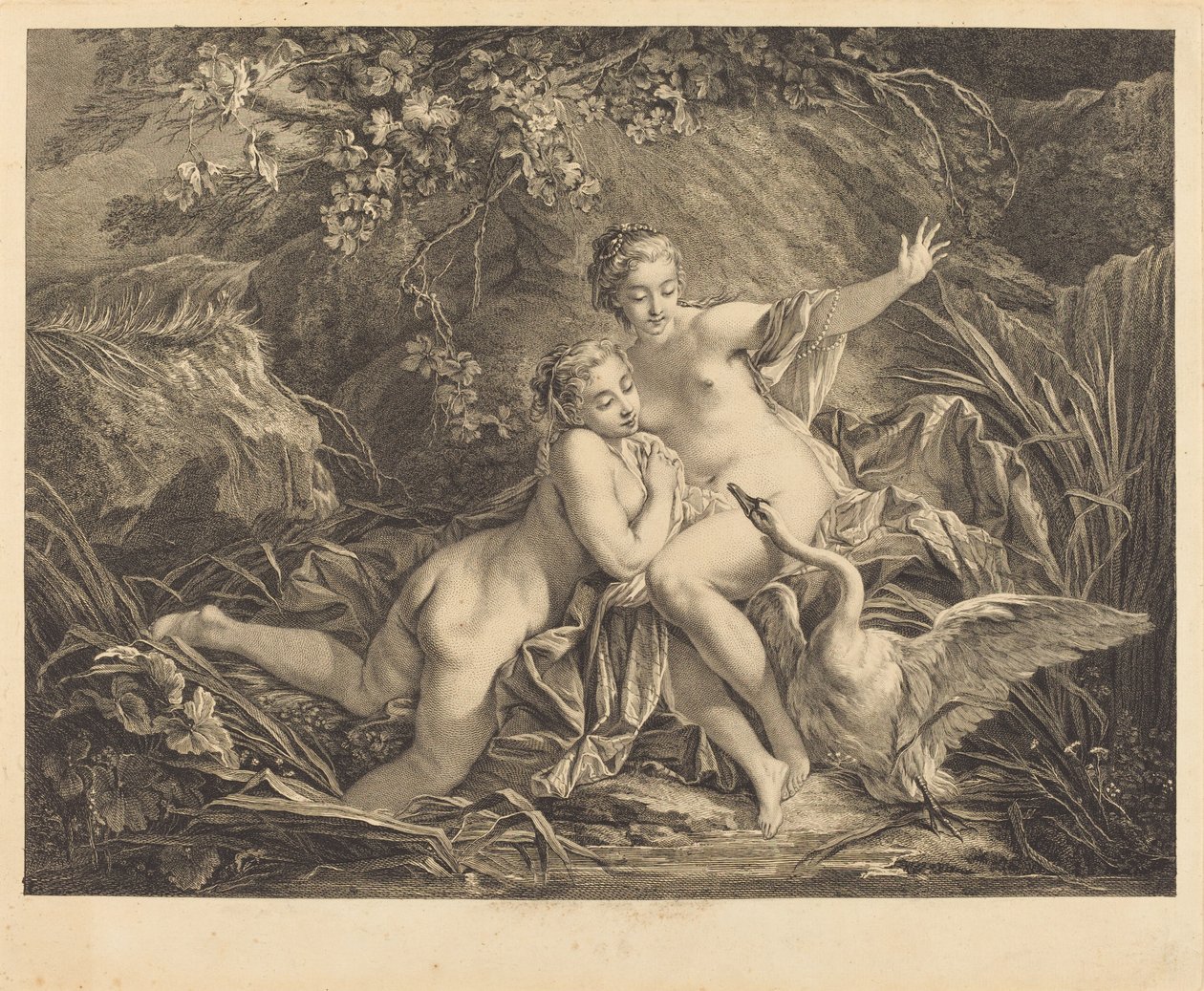 Jupiter und Leda von William Wynne Ryland after François Boucher