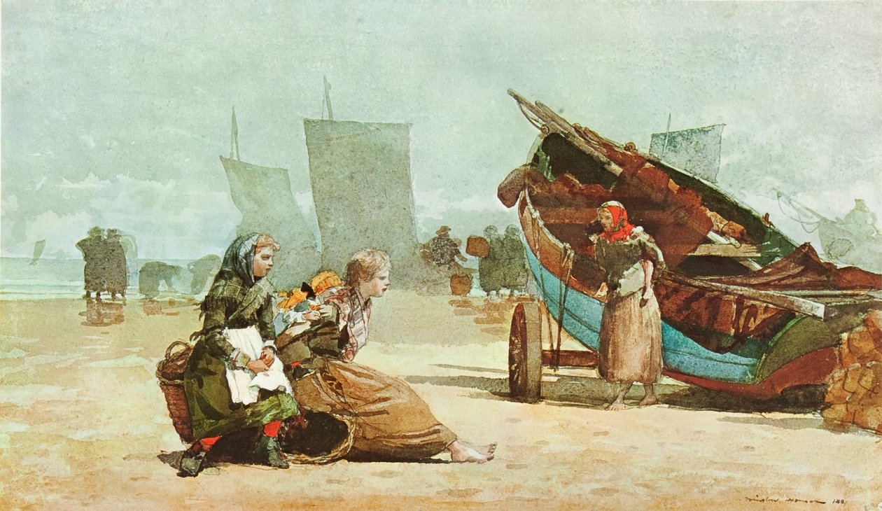 Strandszene, Cullercoats von Winslow Homer
