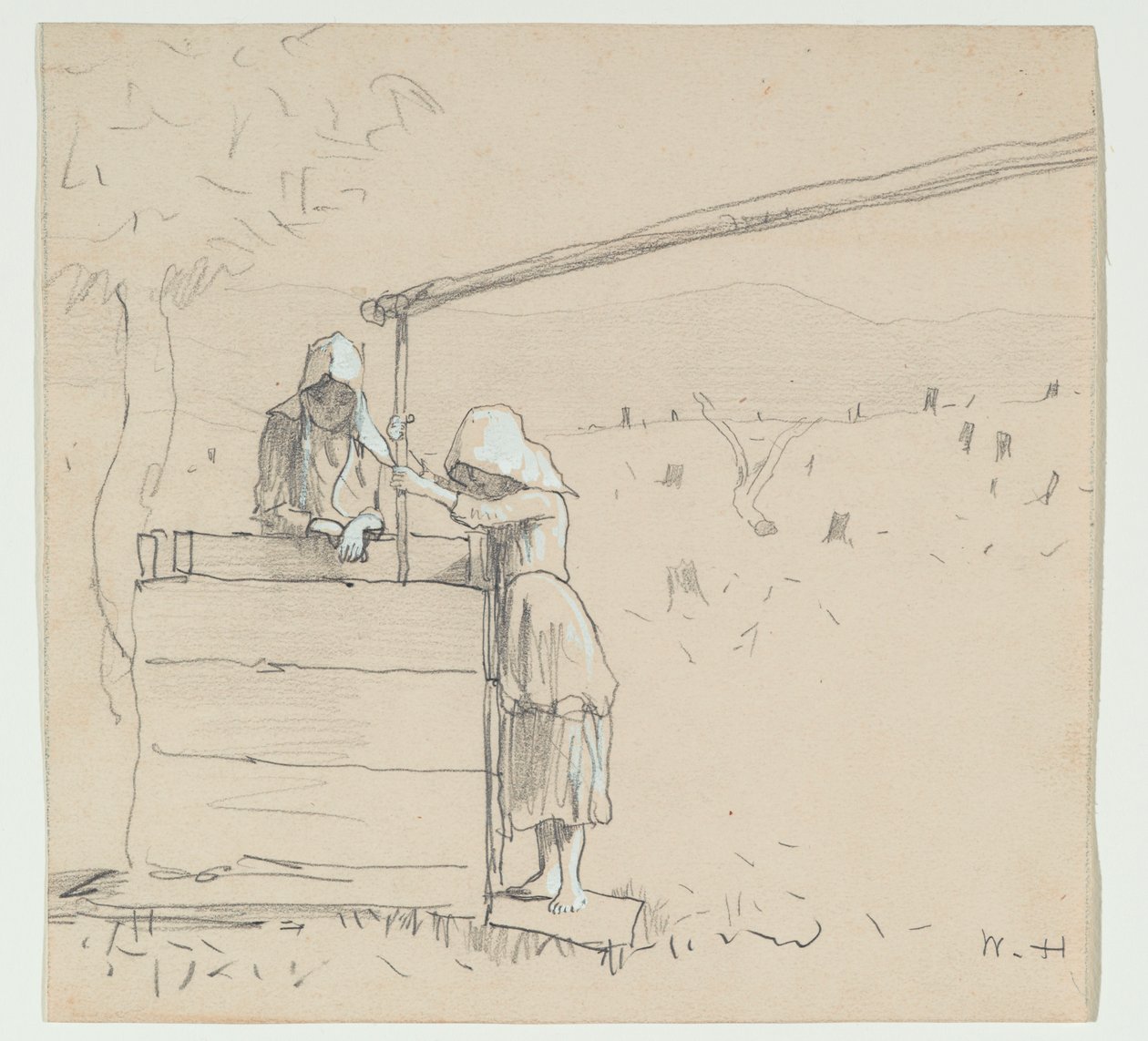Mädchen an einem Brunnen, 1879 von Winslow Homer