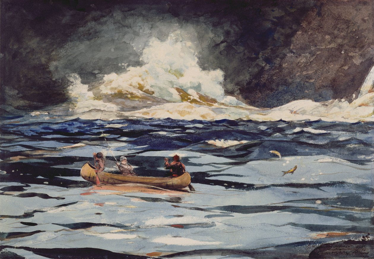 Unter den Wasserfällen, der große Ausfluss, 1895 von Winslow Homer