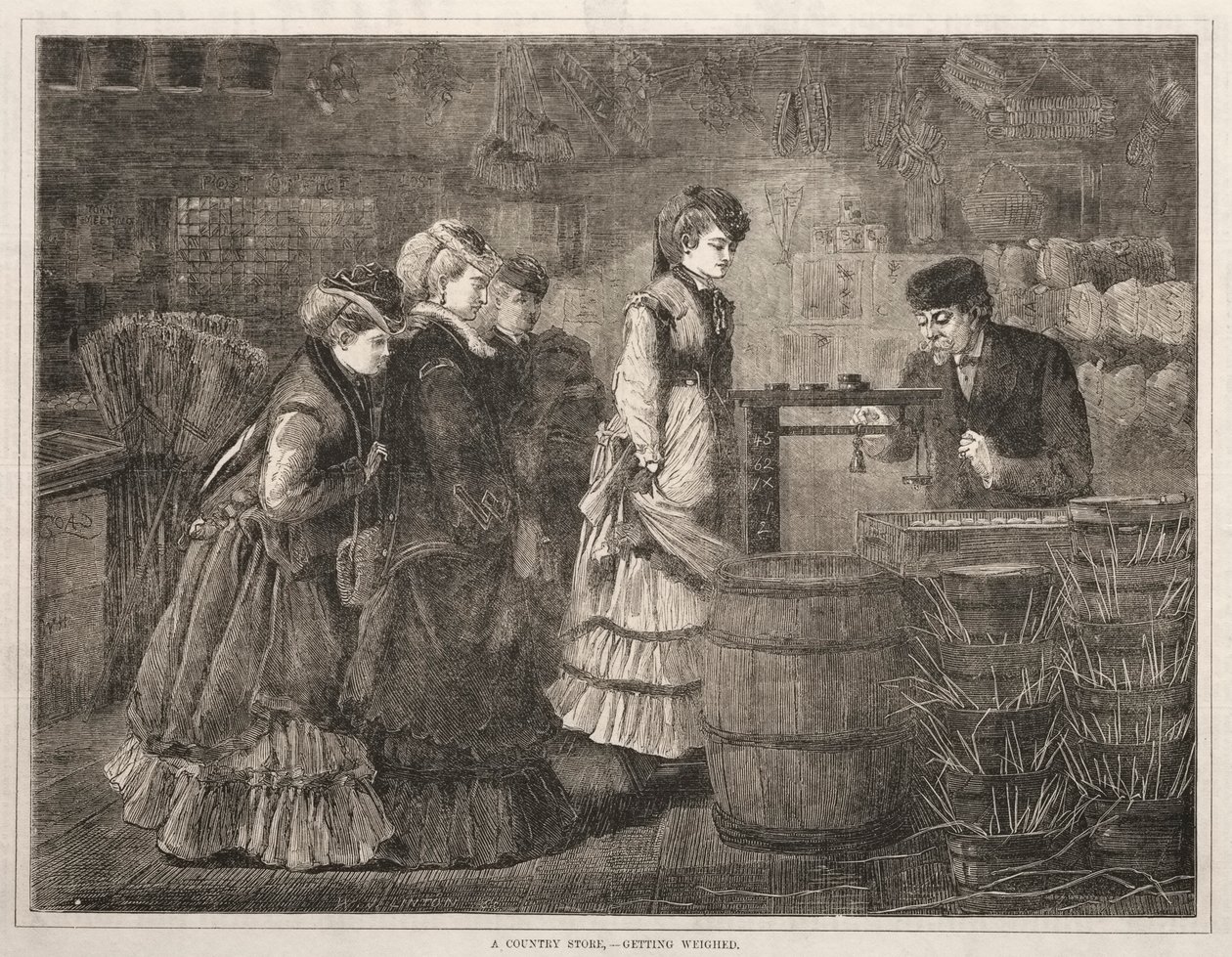 Ein Dorfladen, beim Wiegen von Winslow Homer